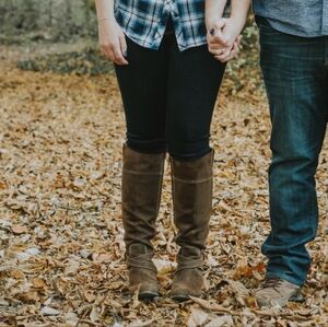 Suede knee high boots
